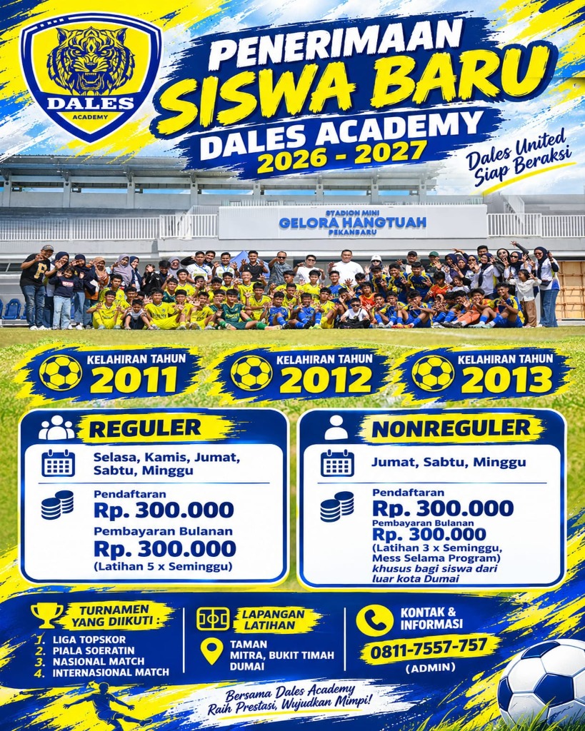Poster Penerimaan Siswa Baru Dales Academy 2026 - 2027